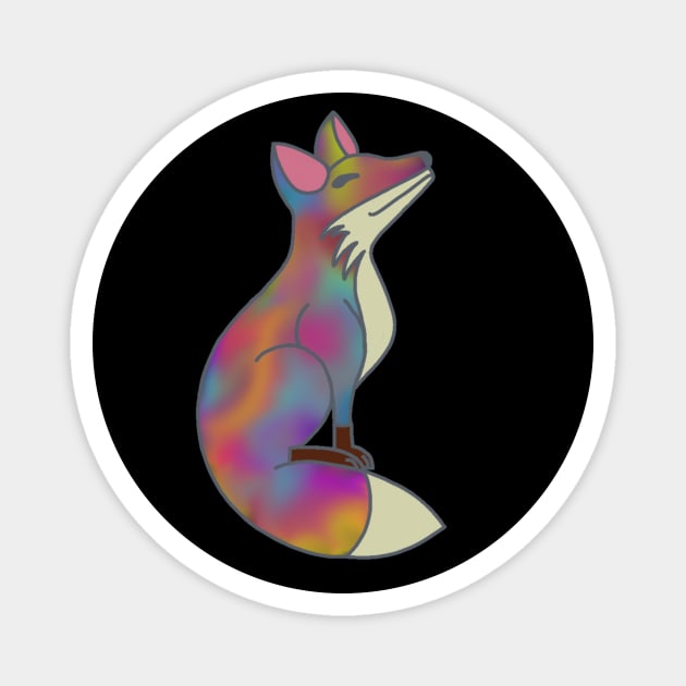 Happy Fox - Rainbow Hematite Magnet by A Rickety Ninja